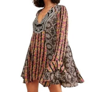 Free People Fallin Into You Tunic Size XS Black Combo